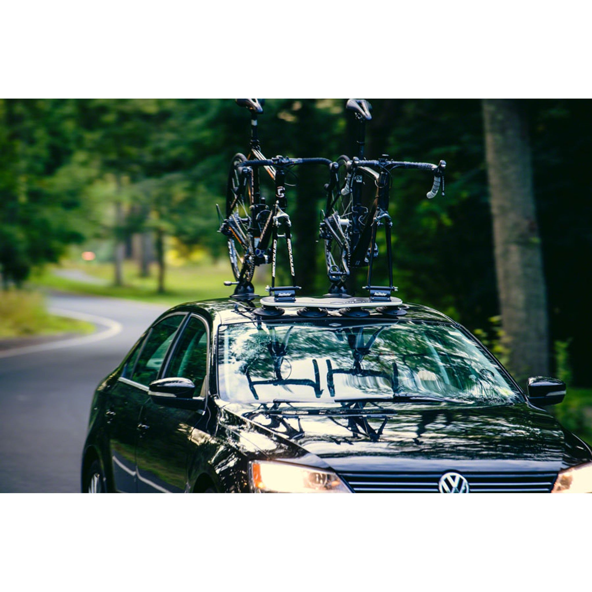 Mini Bomber 2-Bike Roof Rack - HUSKE QR Fork Mounts and Rear Wheel Holders, Black