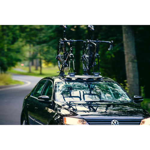 Mini Bomber 2-Bike Roof Rack - HUSKE QR Fork Mounts and Rear Wheel Holders, Black