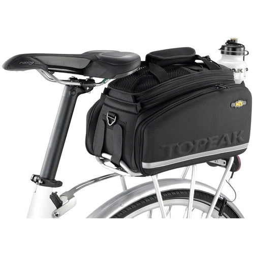 MTS Trunk Bag DXP Rack Bag with Expandable Panniers - Strap Mount, Black