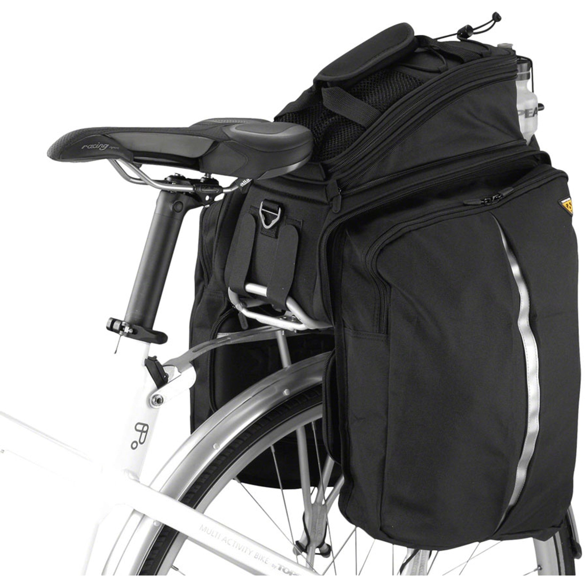 MTS Trunk Bag DXP Rack Bag with Expandable Panniers - Strap Mount, Black