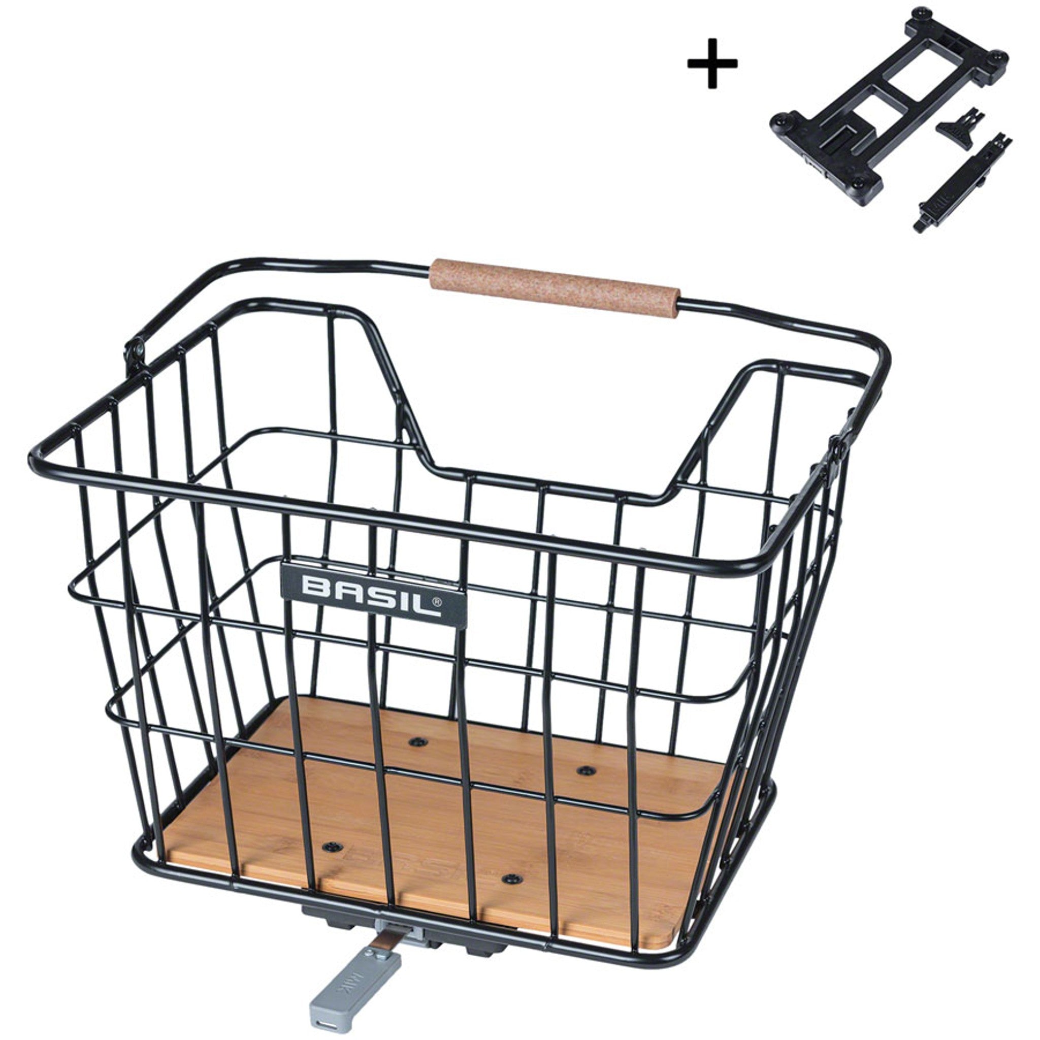 Basil Norland Bike Basket MIK - 23L, Black/Brown