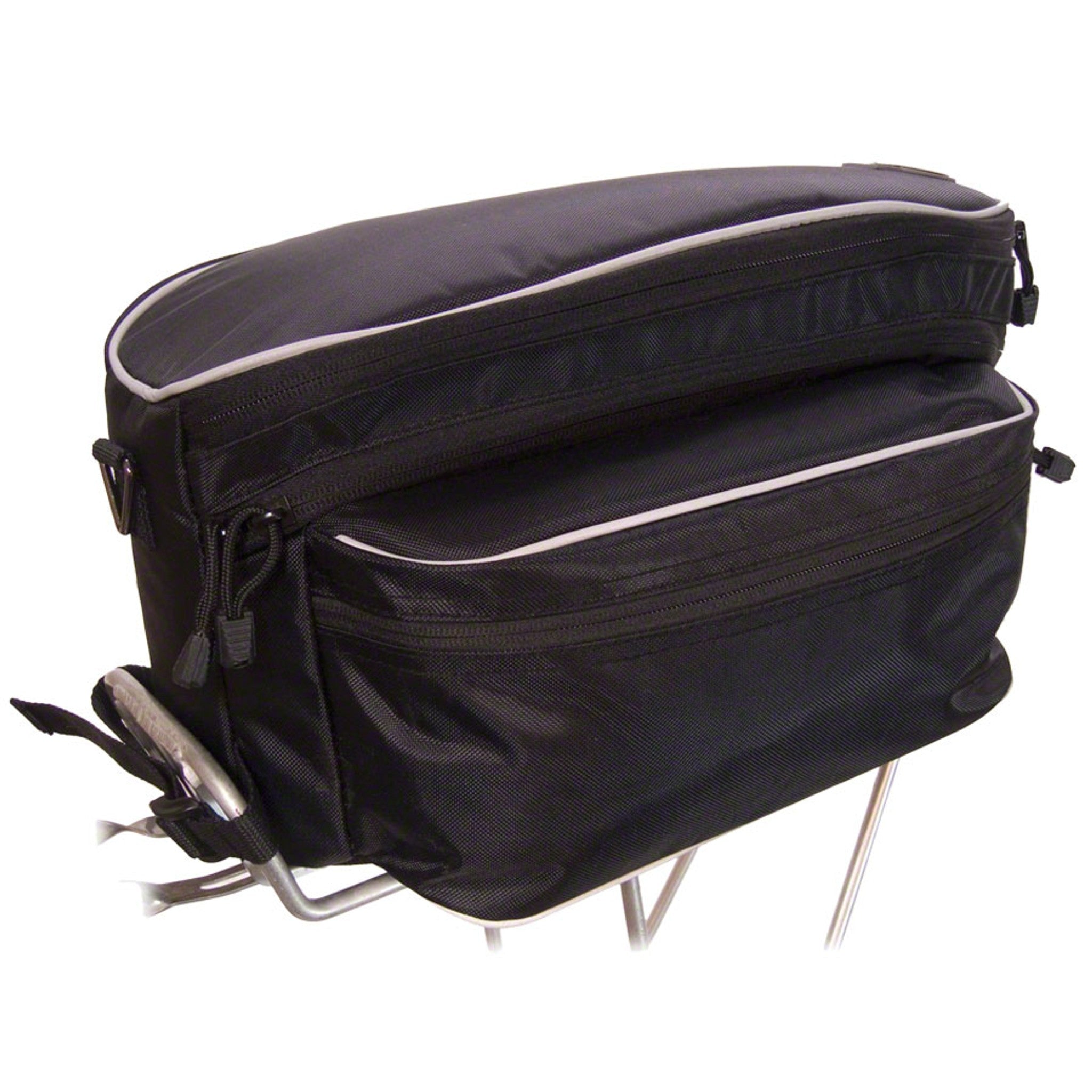 Banjo Brothers Expanding Rack Top Bag: Black