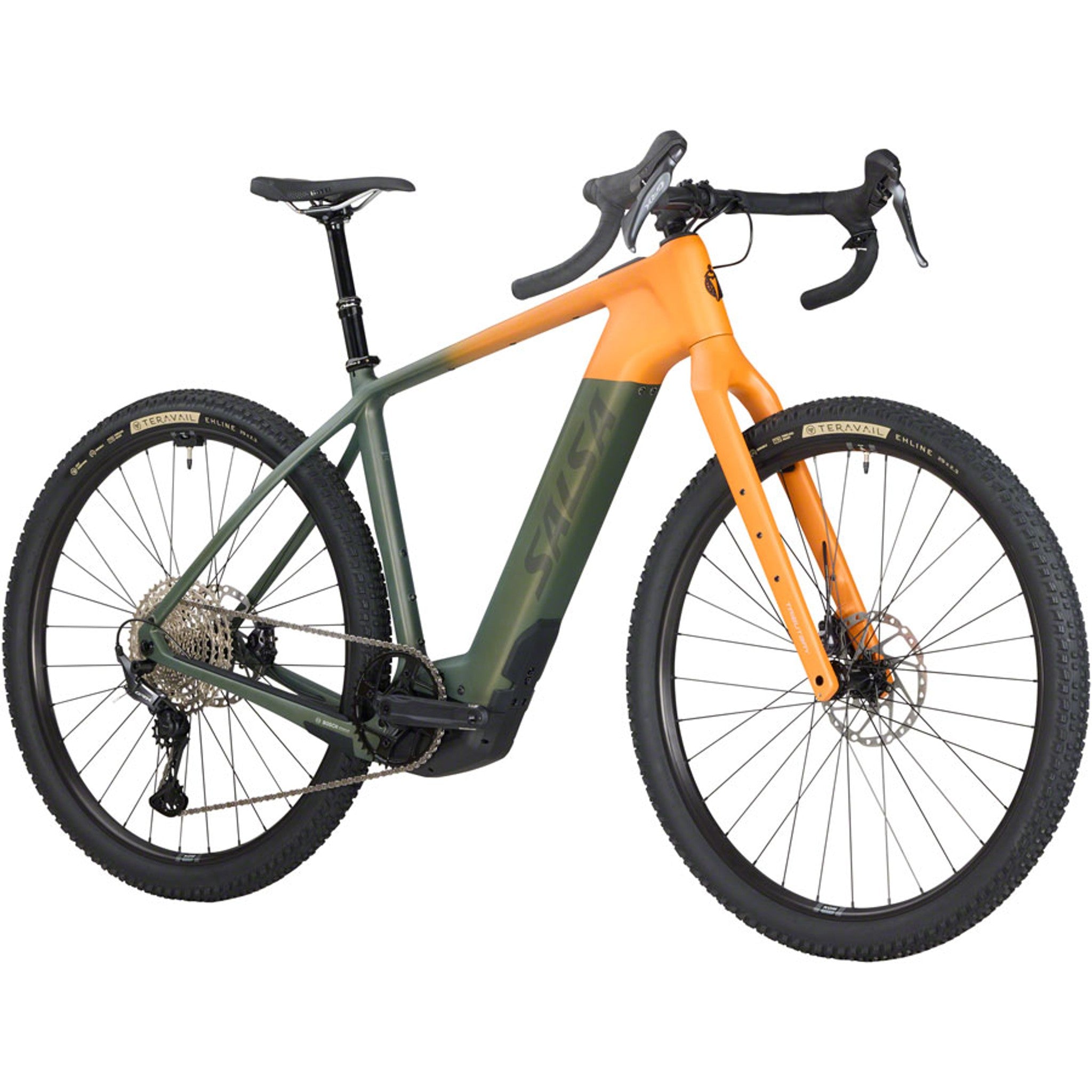 Tributary C GRX 820 Ebike - Dark Pine/Terra Orange