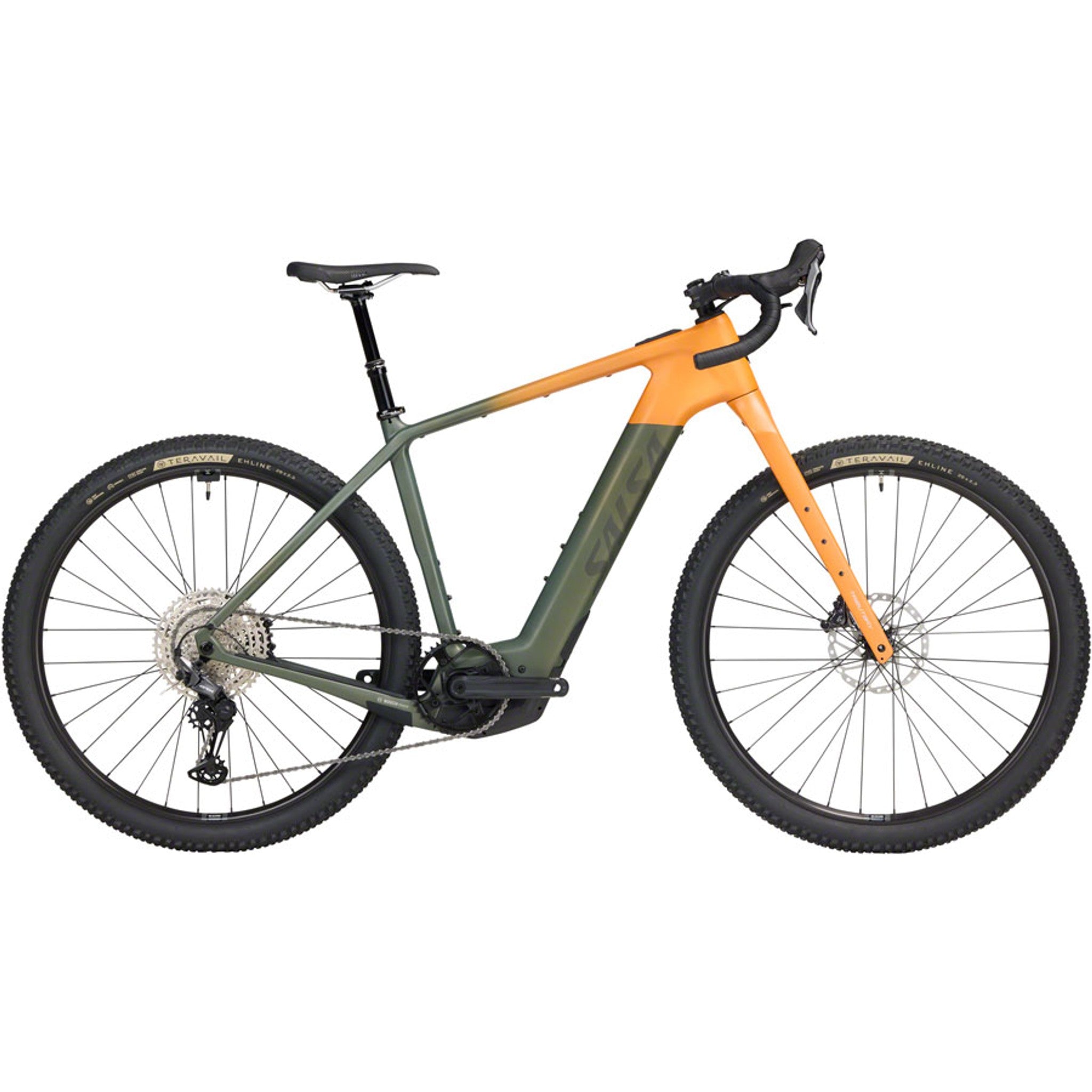 Tributary C GRX 820 Ebike - Dark Pine/Terra Orange