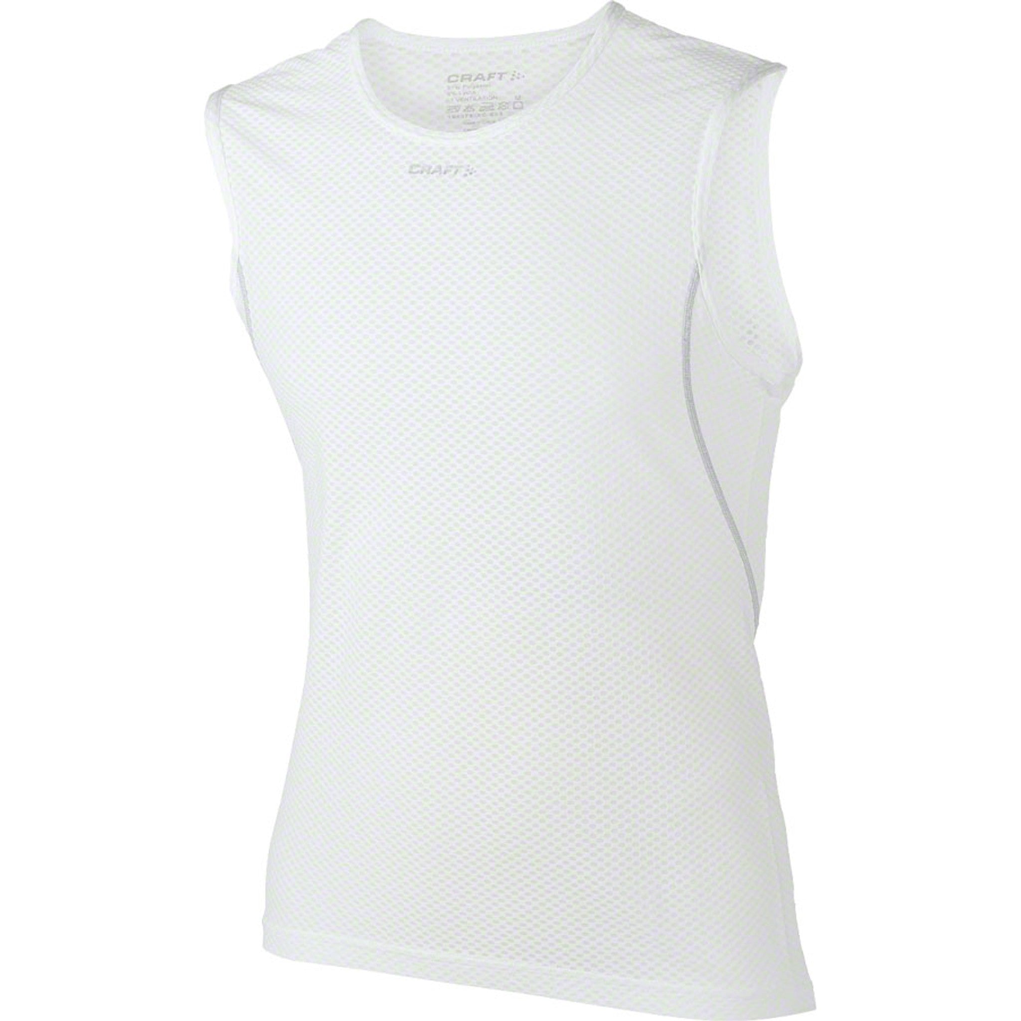 Craft Cool Mesh Super Light Sleeveless Mens Base Layer Top: White 2XL
