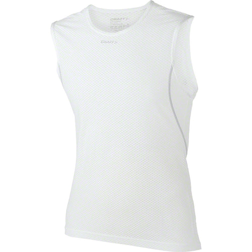 Craft Cool Mesh Super Light Sleeveless Mens Base Layer Top: White 2XL
