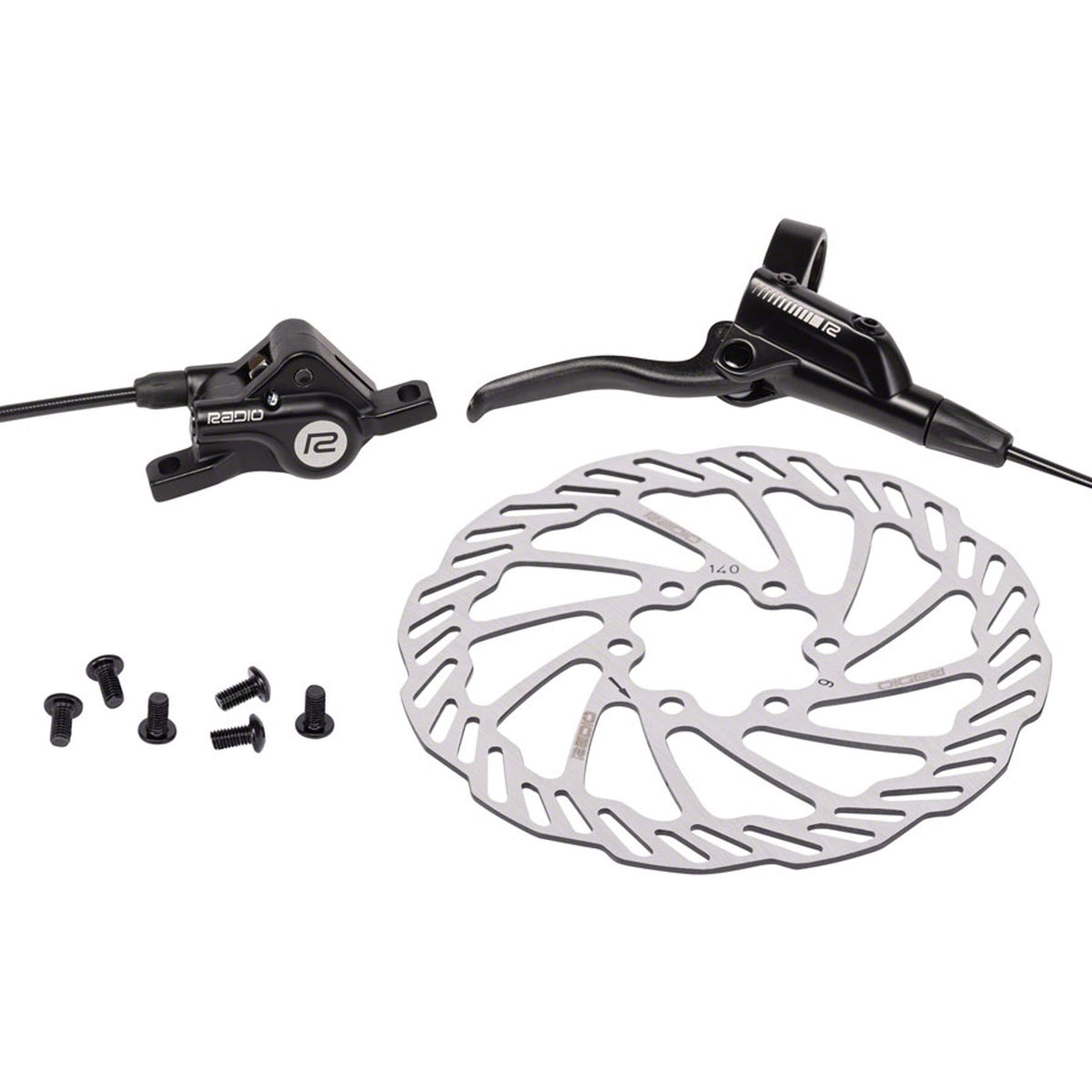 Raceline Disc Brake Kit - Hydraulic, 140mm Rotor, Right Hand Lever, Black