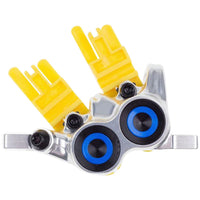 MT Trail SL Disc Brake Caliper - Front, Post Mount, 4-Piston, Chrome/Blue