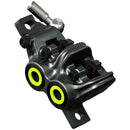 MT7 Disc Brake Caliper - Front or Rear, Post Mount, 4-Piston, Gray/Yellow