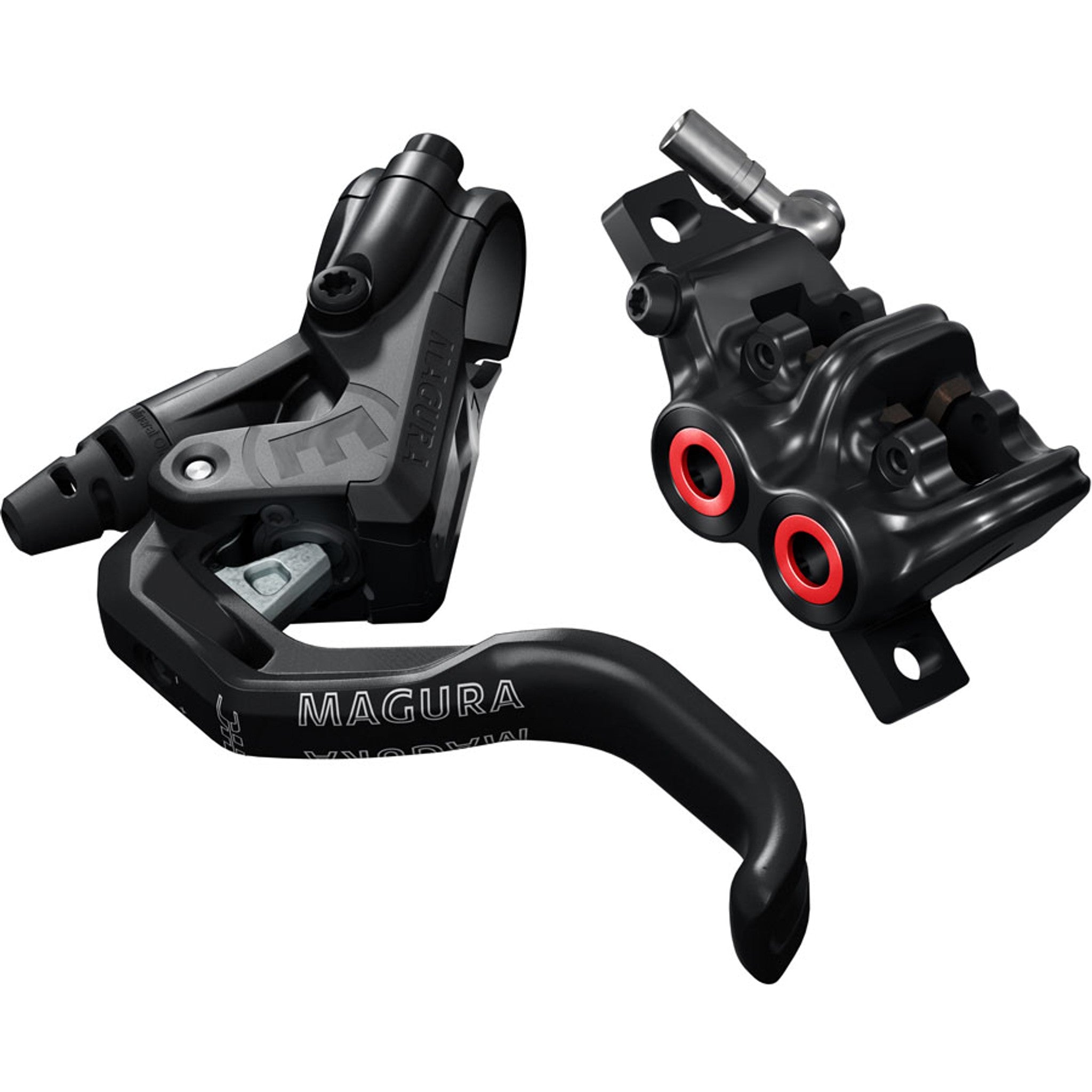 Magura MT5 HC Disc Brake and Lever -  Front or Rear, Hydraulic, Post Mount, Black/Neon Red