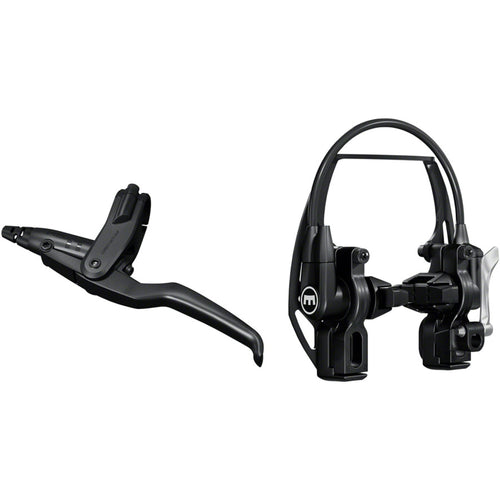 HS11 Linear Pull Brake and Lever - Front or Rear, 4-Finger Lever, Black