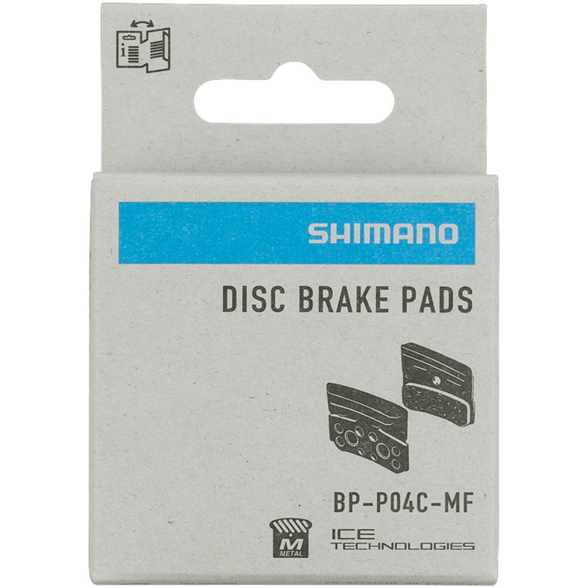 Shimano P04C-MF Disc Brake Pads and Springs - Metal Compound, Finned Aluminum and Stainless Steel Back Plate, One Pair