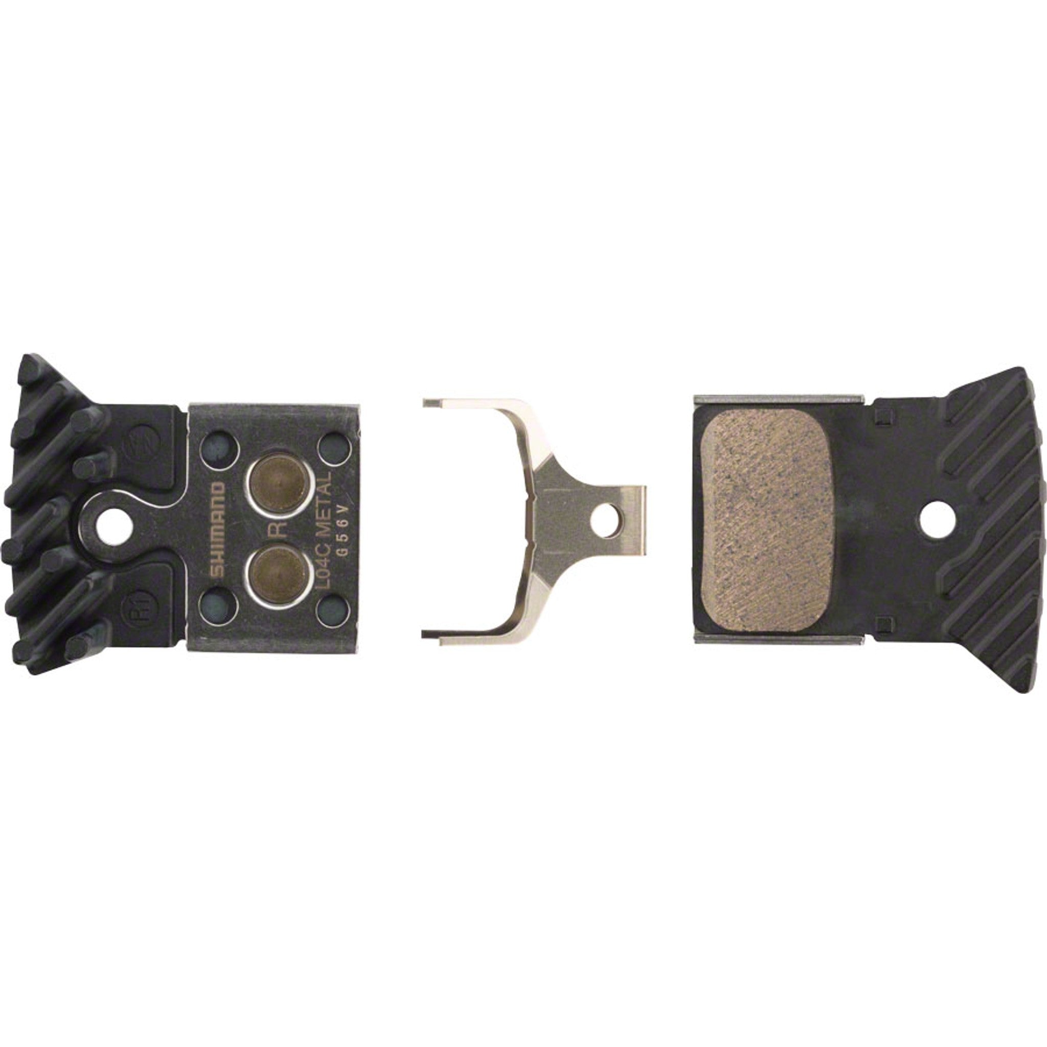 L04C-MF Disc Brake Pads and Springs - Metal Compound, Finned Alloy and Stainless Steel Back Plate, One Pair