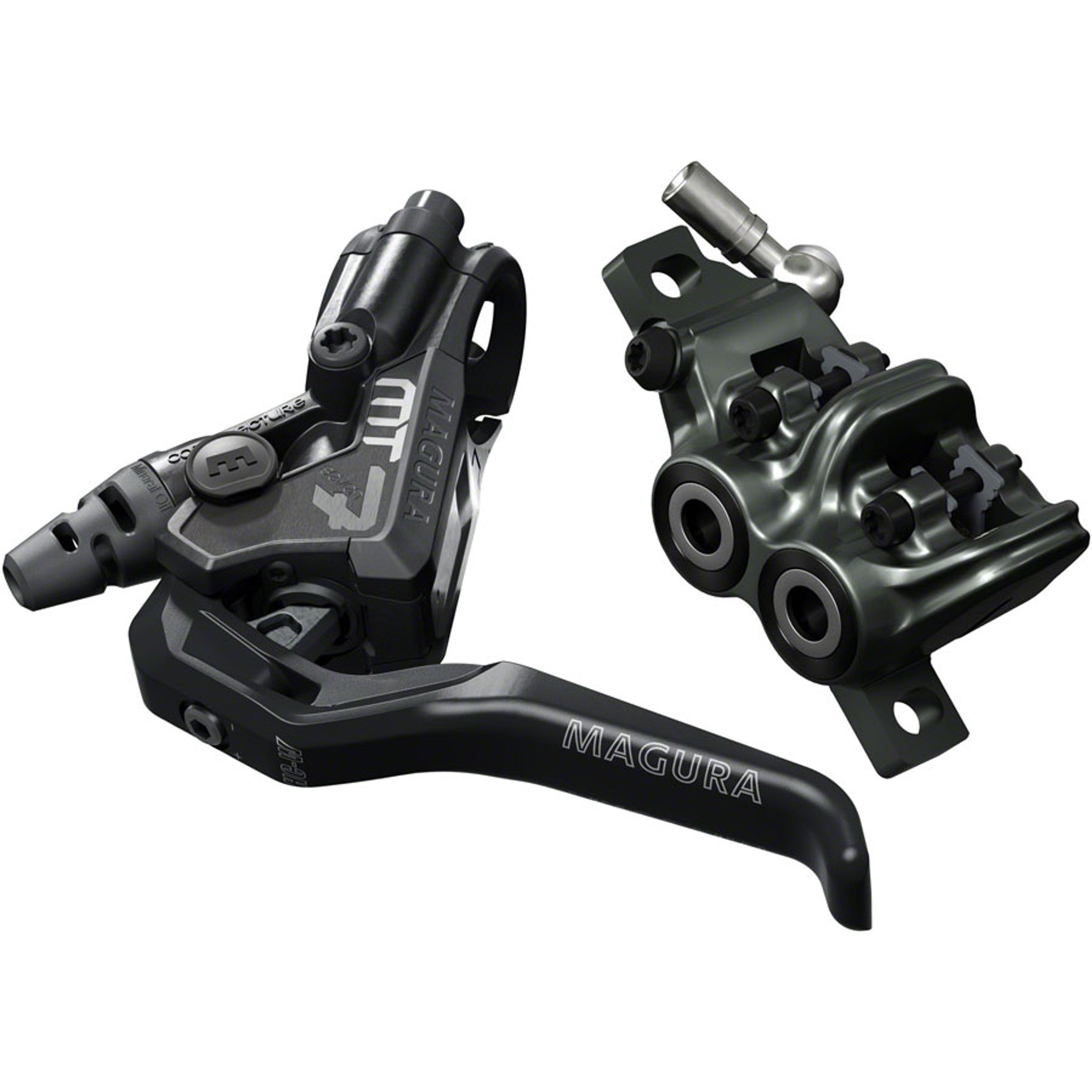 MT7 HCW Disc Brake and Lever - Front or Rear, Hydraulic, Post Mount, Black/Gray