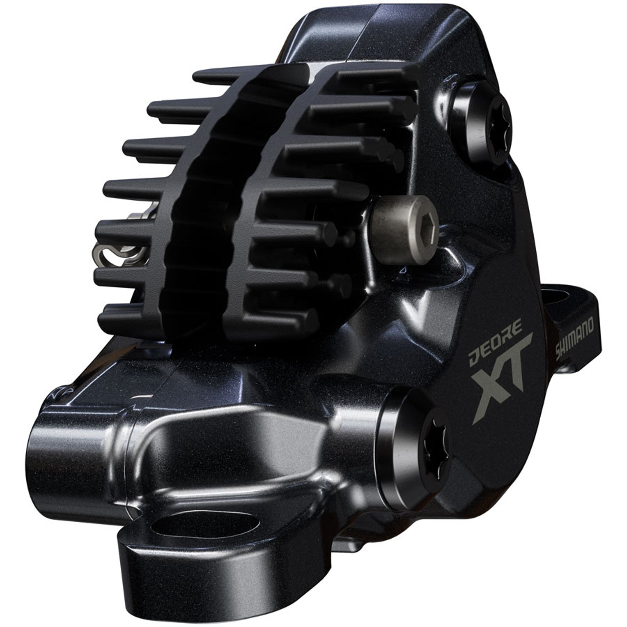 Shimano Deore XT BR-M8200 XC Disc Brake Caliper - Front or Rear, Post Mount, 2-Piston, Includes J04C-MF Finned Metal Pads, Black