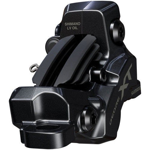 Shimano Deore XT BR-M8220 Enduro Disc Brake Caliper - Front or Rear, Post Mount, 4-Piston, Includes P04C-MF Finned Metal Pads