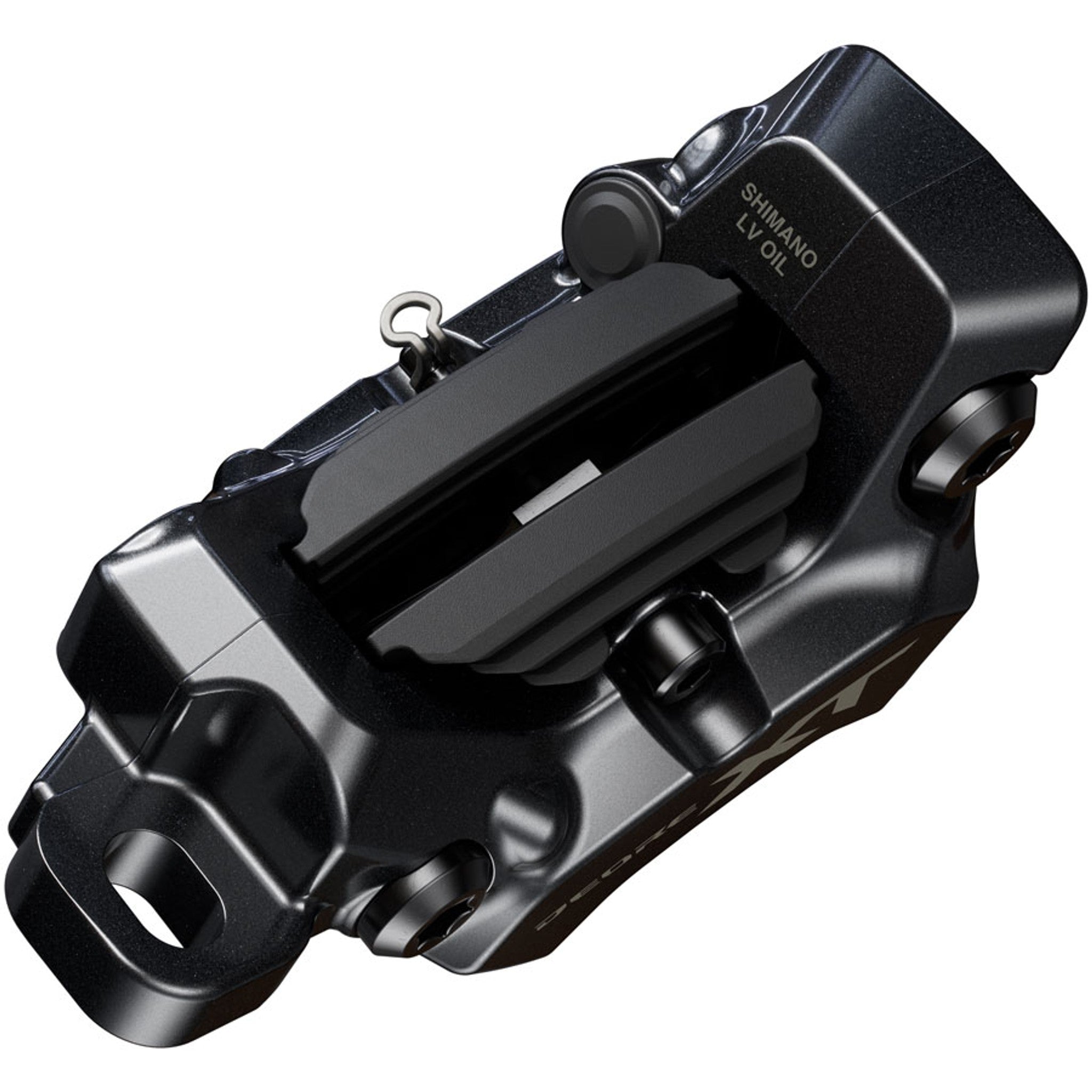 Shimano Deore XT BR-M8220 Enduro Disc Brake Caliper - Front or Rear, Post Mount, 4-Piston, Includes P04C-MF Finned Metal Pads