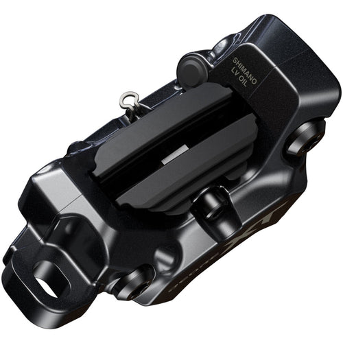 Shimano Deore XT BR-M8220 Enduro Disc Brake Caliper - Front or Rear, Post Mount, 4-Piston, Includes P04C-MF Finned Metal Pads