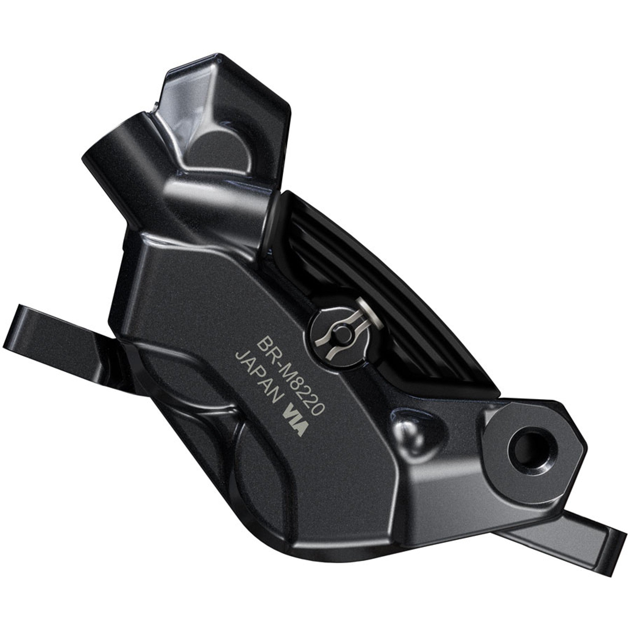 Shimano Deore XT BR-M8220 Enduro Disc Brake Caliper - Front or Rear, Post Mount, 4-Piston, Includes P04C-MF Finned Metal Pads