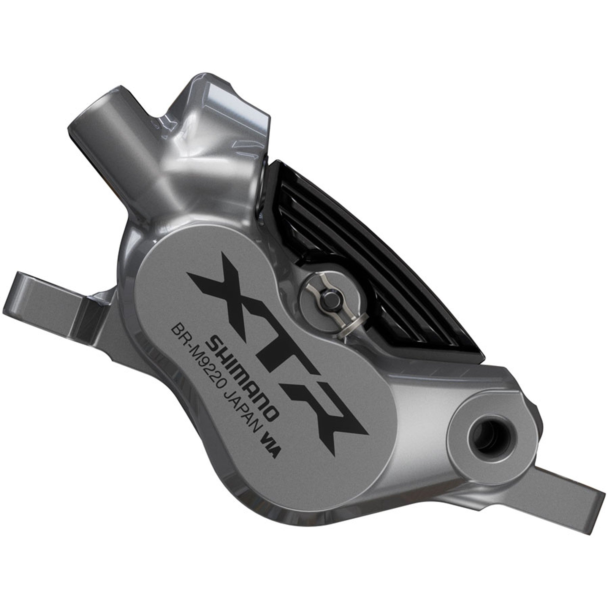 Shimano XTR BR-M9220 Enduro Disc Brake Caliper - Front or Rear, Post Mount, 4-Piston, Includes P04C-MF Finned Metal Pads