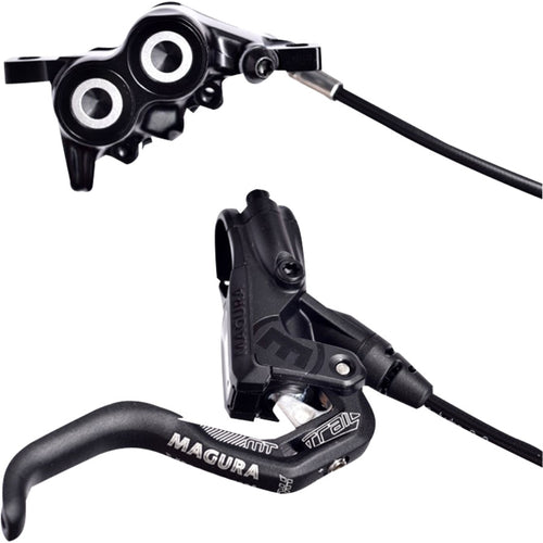 MT Trail Sport Disc Brake Set - Front and Rear, Hydraulic, Post Mount, Black/White