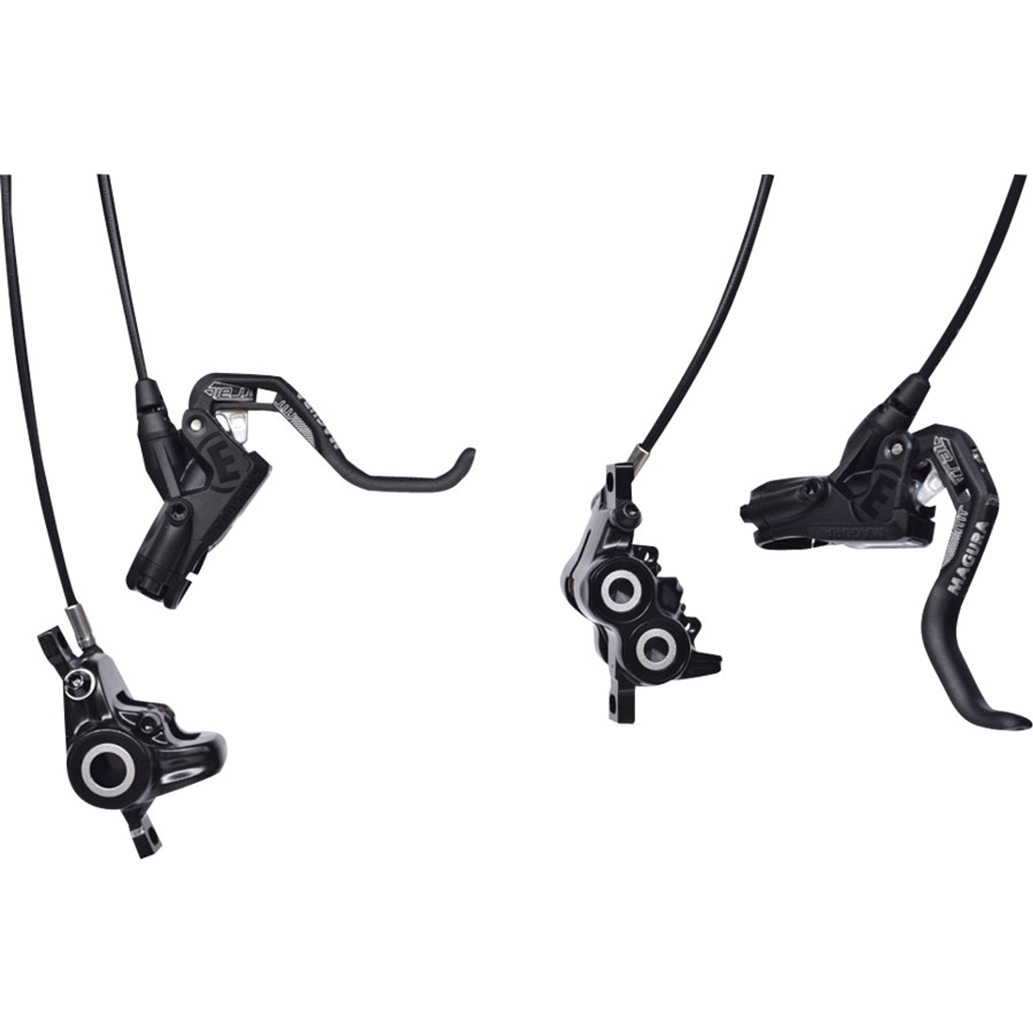 MT Trail Sport Disc Brake Set - Front and Rear, Hydraulic, Post Mount, Black/White
