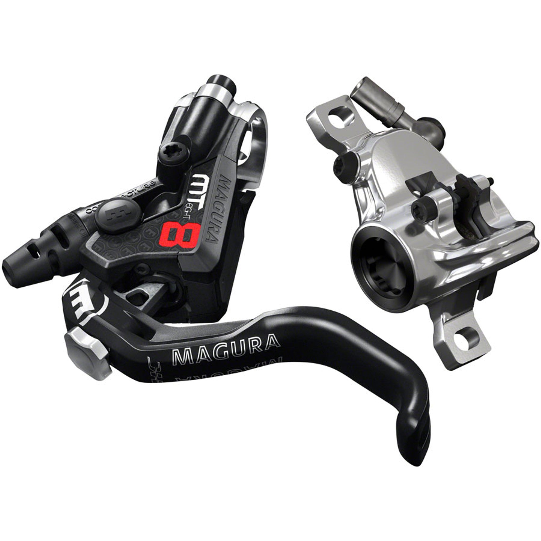 MT8 Pro Disc Brake and Lever - Front or Rear, Hydraulic, Post Mount, Black/Chrome
