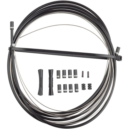 SRAM Stainless Steel Shift Cable and Housing Kit - Road/MTB, 4mm, Reinforced Linear Strand, Black