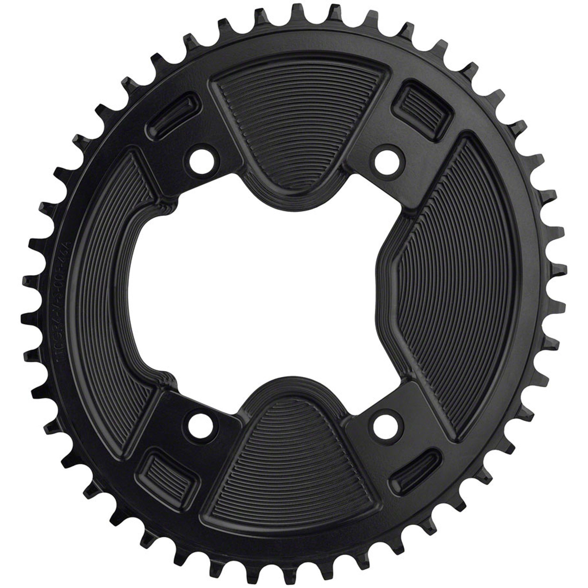 Elliptical Aero 110 Asymmetric BCD Chainring - 46t, 110 Asymmetric BCD, 4-Bolt, Drop-Stop ST, For Shimano GRX 800 Series, Black