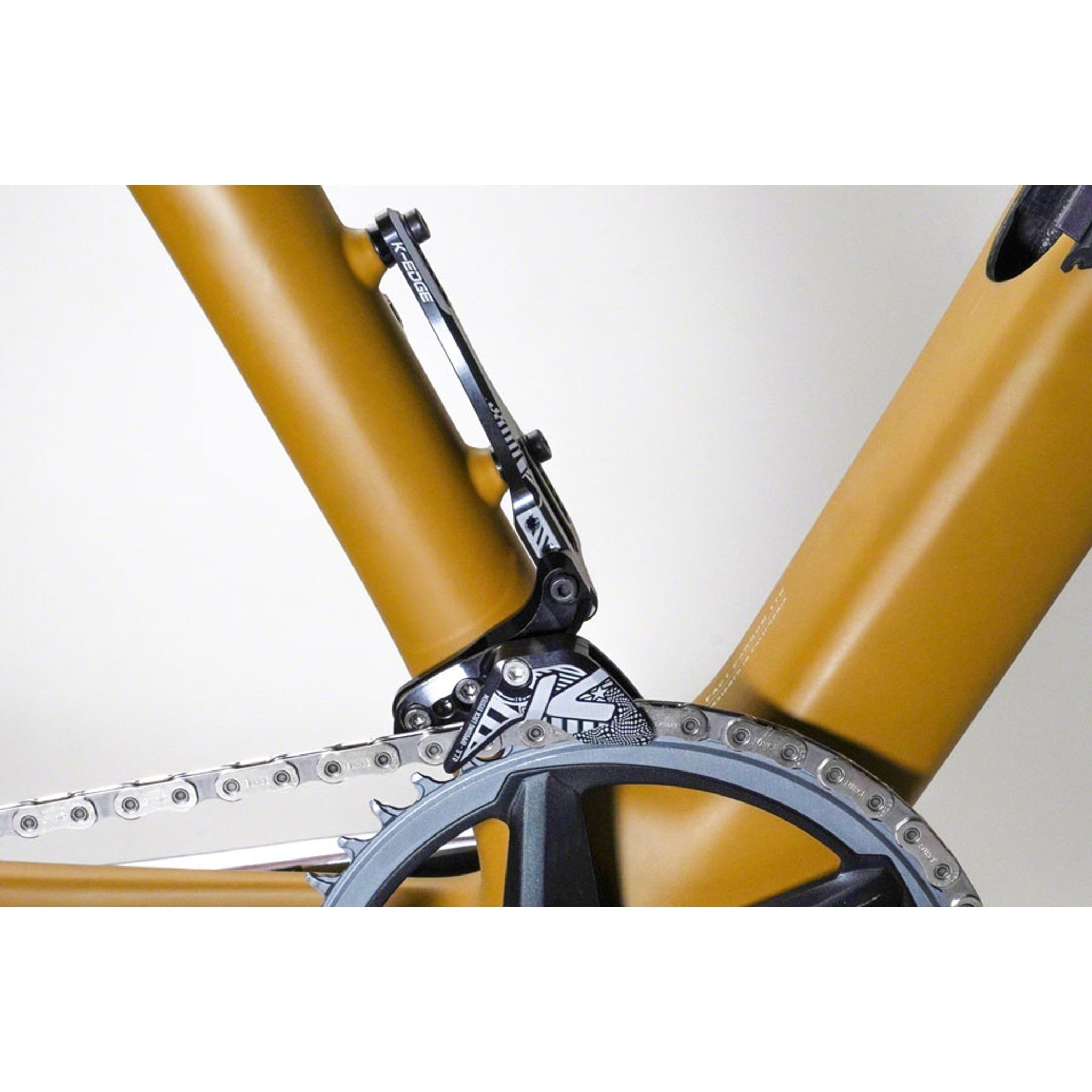 1x Race W Chain Guide - For Single Chainring, Water Bottle Attachment Point, Black/White