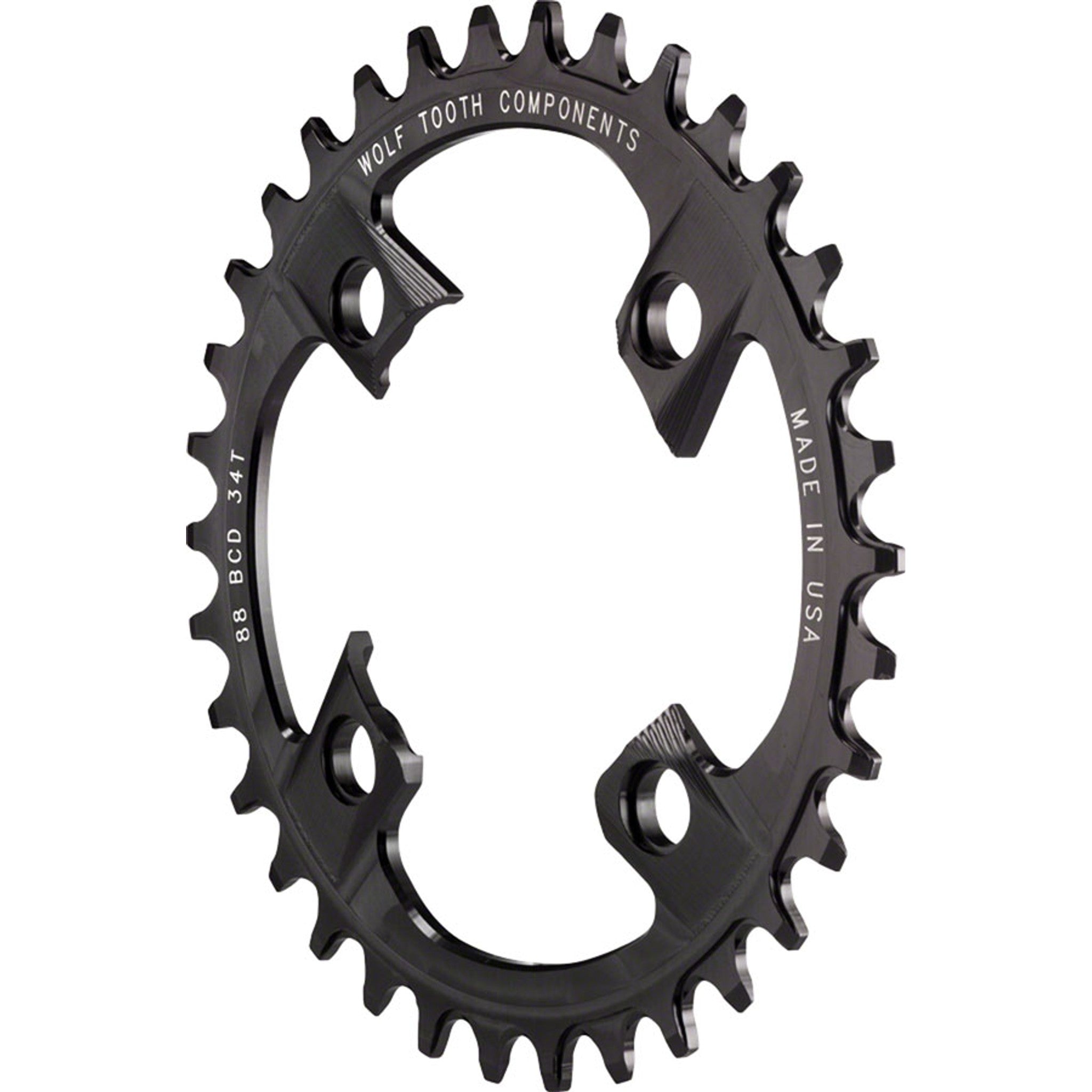 Wolf Tooth 88 BCD Chainring - 32t, 88 BCD, 4-Bolt, Drop-Stop, For Shimano XTR M985, Black