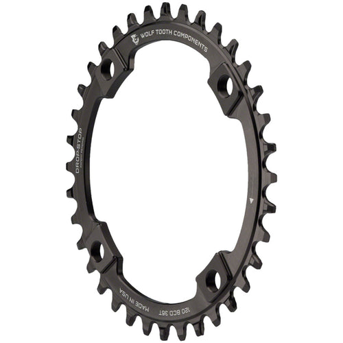 Wolf Tooth 120 BCD Chainring - 36t, 120 BCD, 4-Bolt, Drop-Stop B, Black