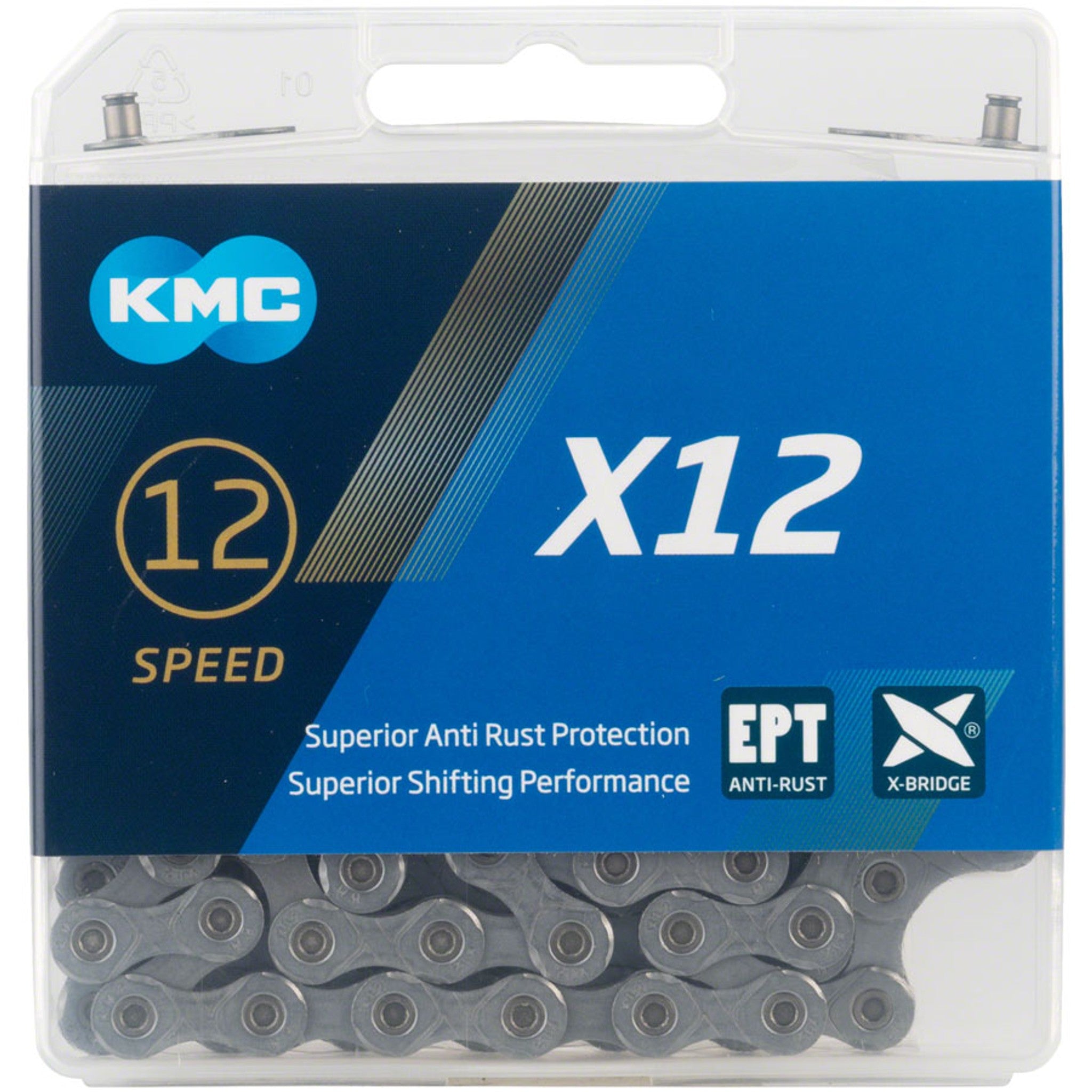 KMC X12 EPT Chain - 12-Speed, 126 Links, Gray