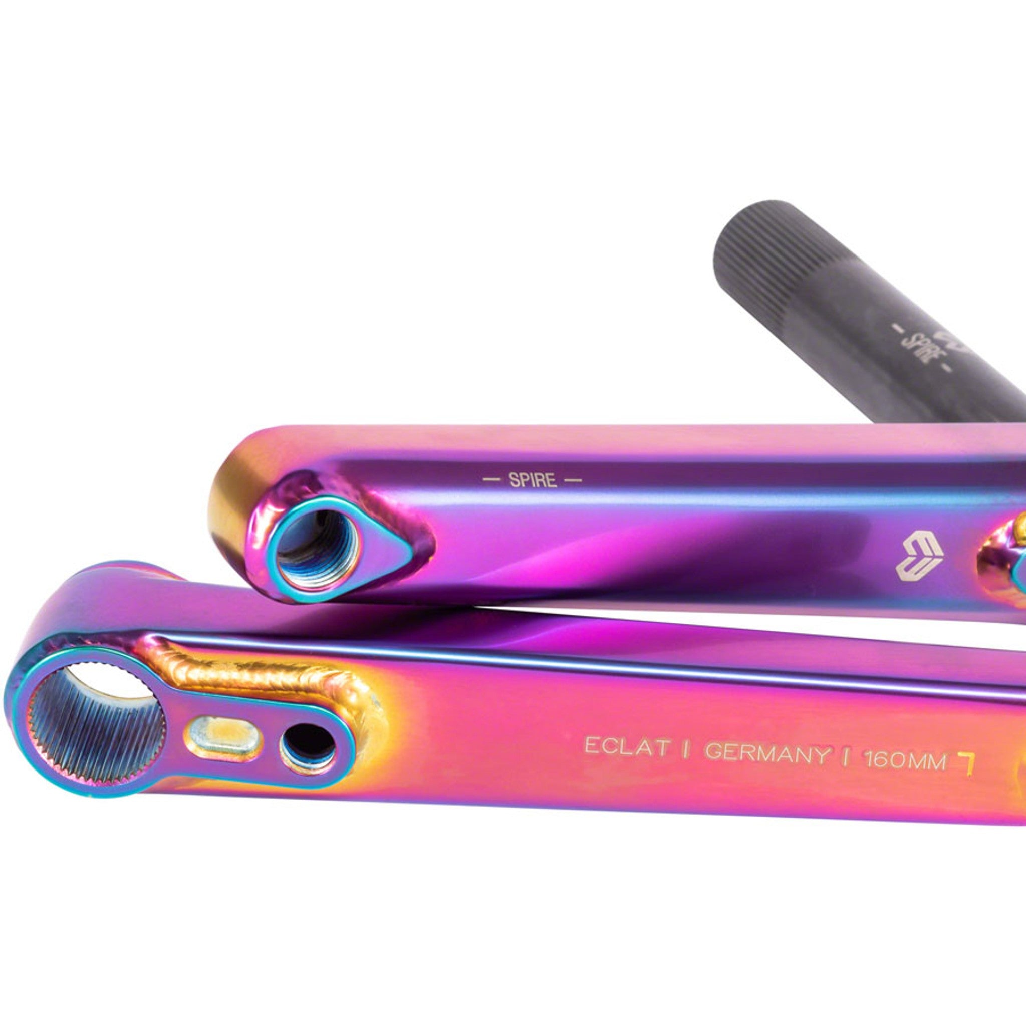 Spire 2-Piece Crankset - 160mm, RHD/LHD, 22mm Spindle, Satin Oilslick