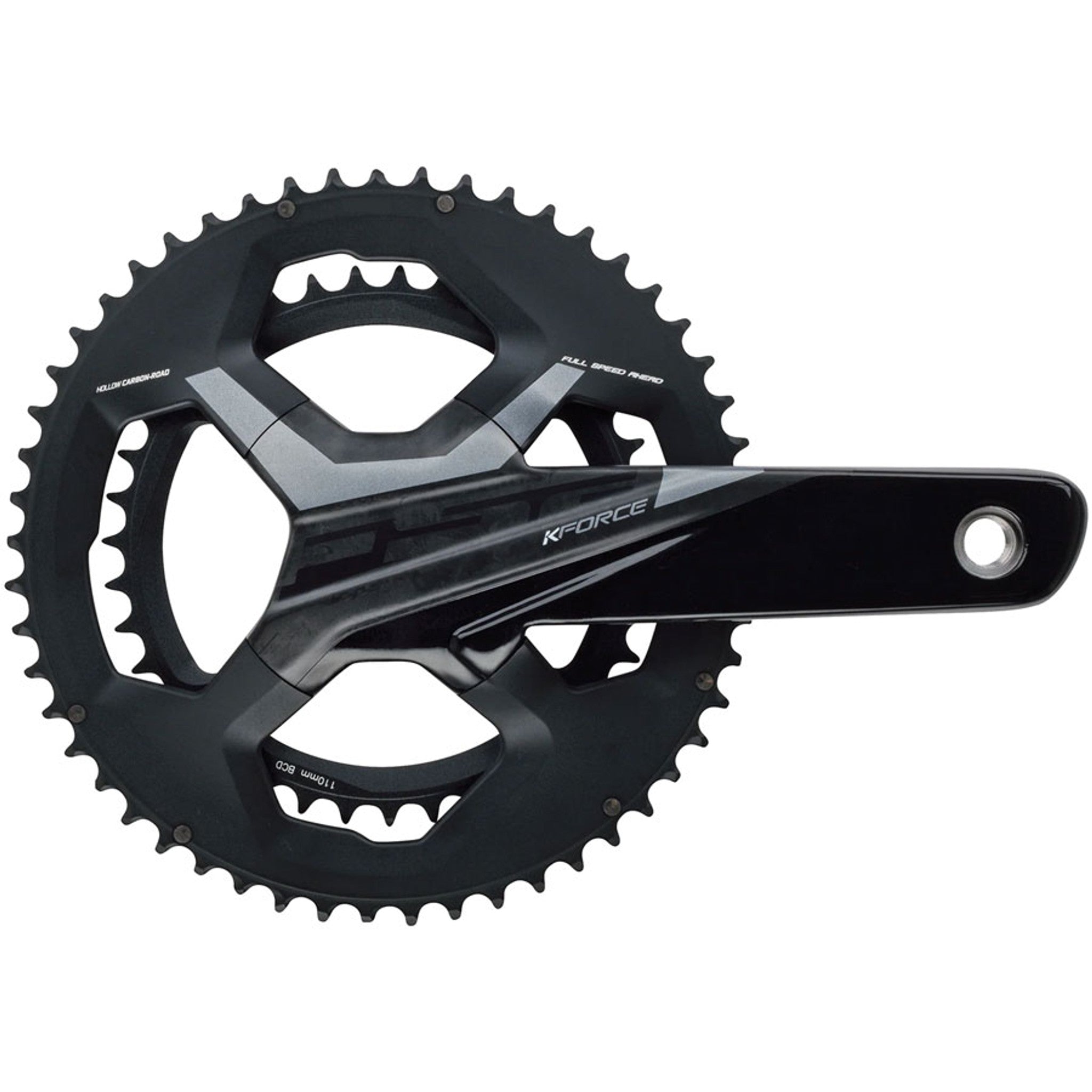 FSA K-Force Crankset, 2x 52/36T Chainrings, 172.5mm Arm Length, 110BCD, 386EVO Spindle – Black