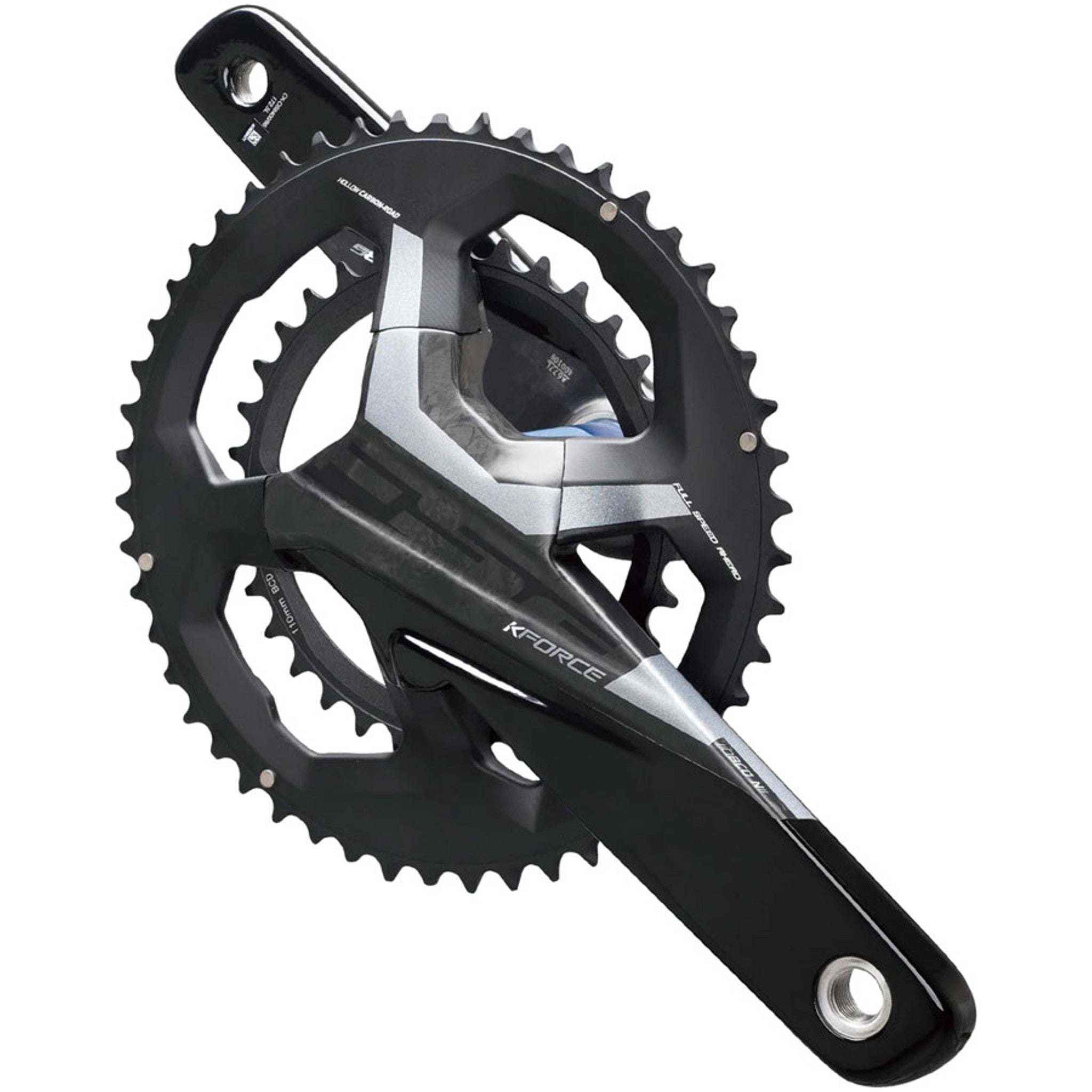FSA K-Force Crankset, 2x 52/36T Chainrings, 172.5mm Arm Length, 110BCD, 386EVO Spindle – Black