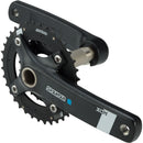 SR Suntour XCM-AX Crankset - 175mm, 10-Speed, 36/22t, 104/64 BCD, Hollowtech II Spindle Interface, Black