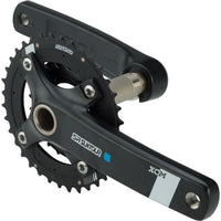SR Suntour XCM-AX Crankset - 175mm, 10-Speed, 36/22t, 104/64 BCD, Hollowtech II Spindle Interface, Black
