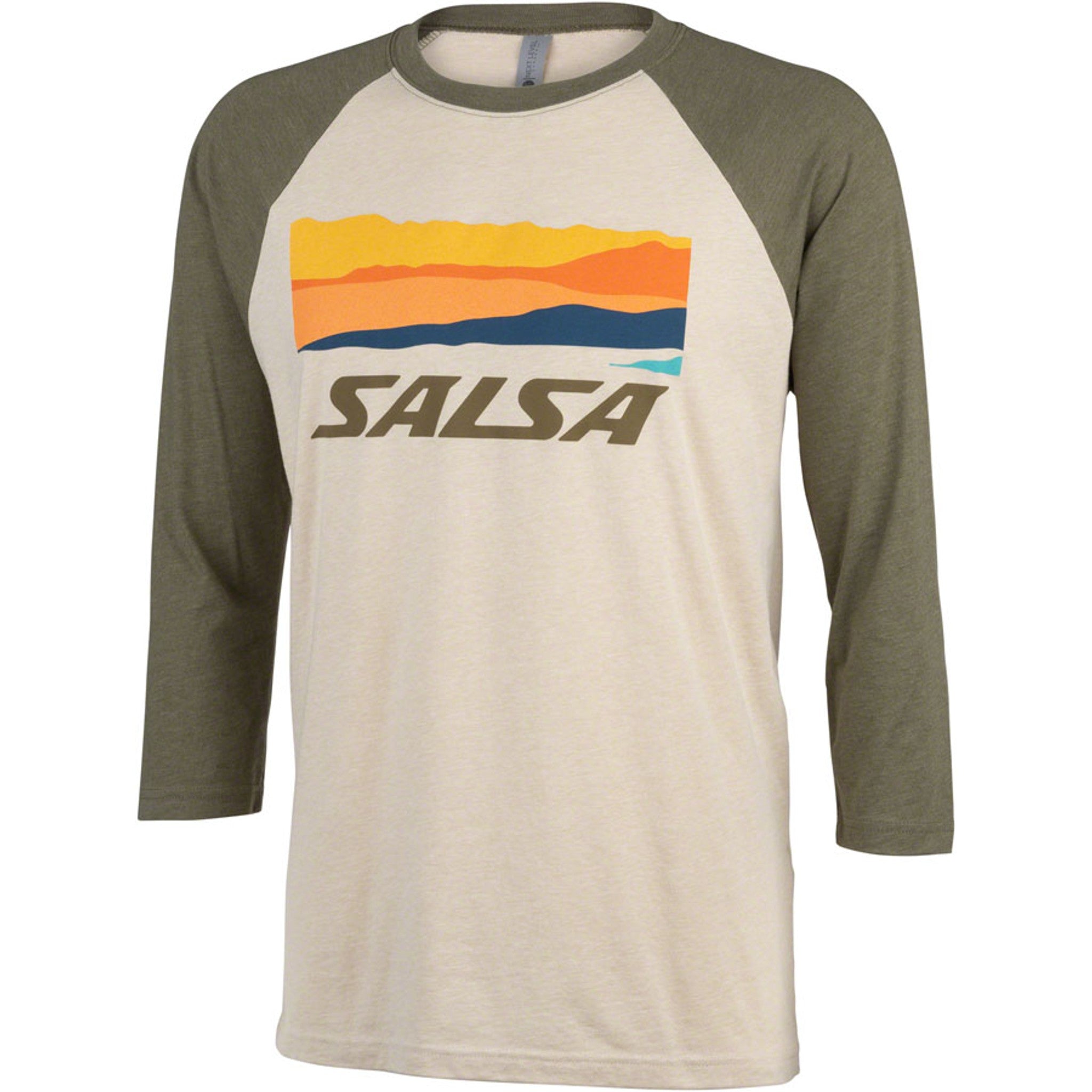 Outback Unisex 3/4 Tee - Cream, Military Green, Medium
