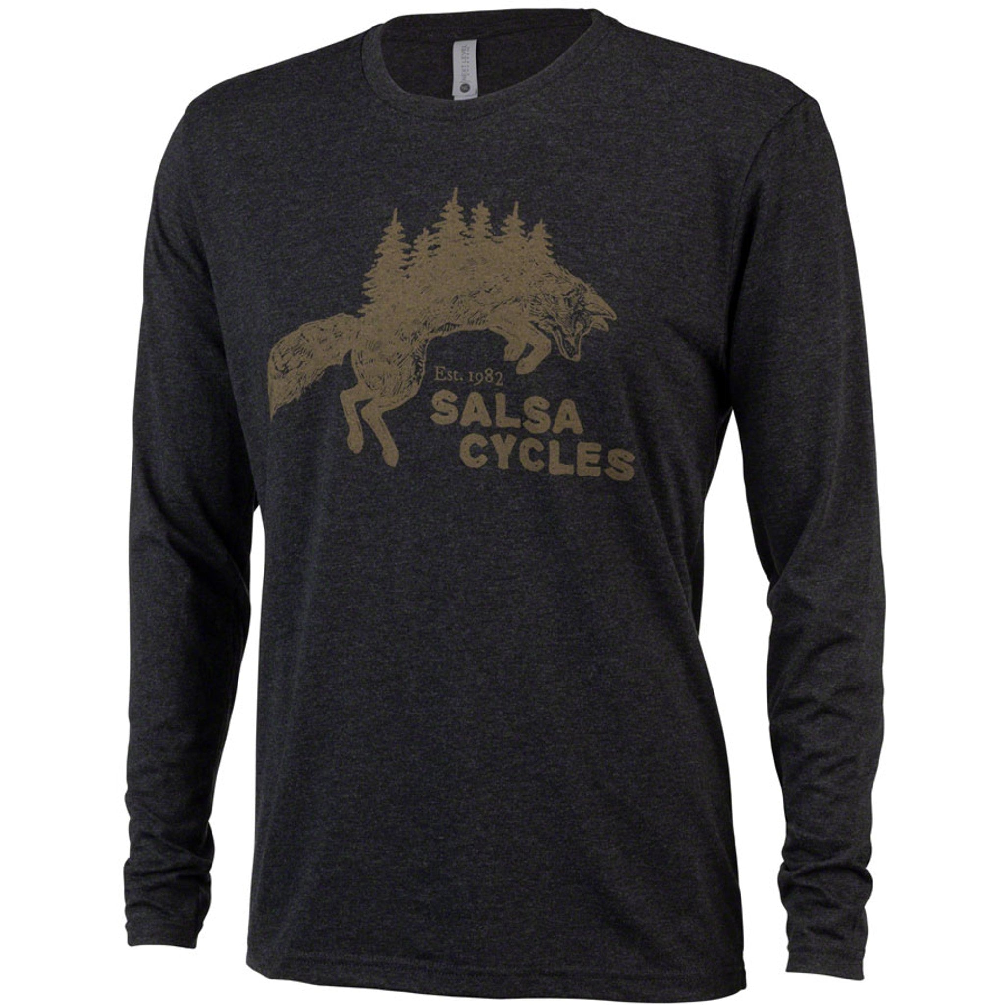 Forest Fox Long Sleeve Unisex T-Shirt - Black, Small
