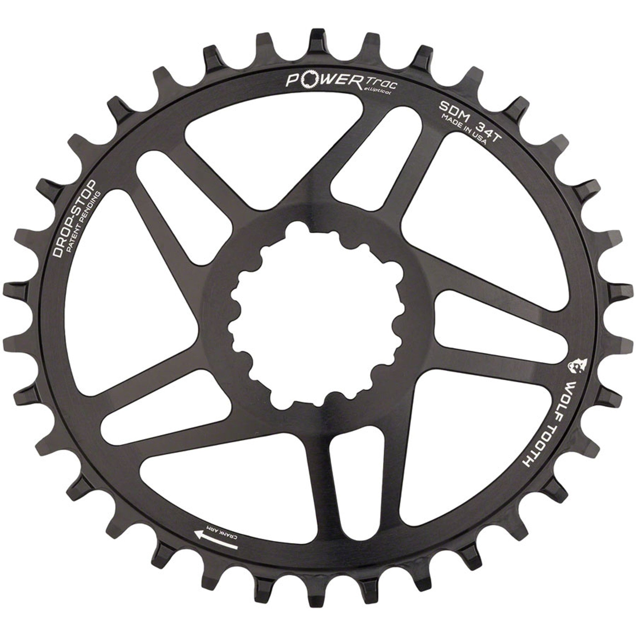 PowerTrac Elliptical SRAM 3-Bolt Direct Mount Chainrings