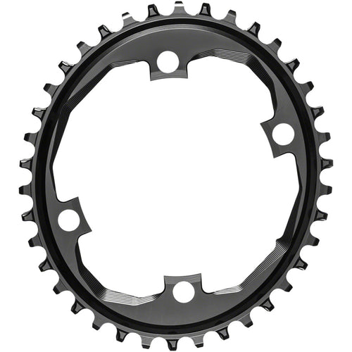 Oval 110 BCD for SRAM Apex Chainring for SRAM Apex 1 - 38t, 110 SRAM Asymmetric BCD, 4-Bolt, Narrow-Wide, Black