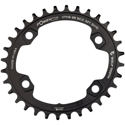Elliptical 96 BCD Chainring - 32t, 96 Asymmetric BCD, 4-Bolt, For Shimano Cranks, Use 12-Spd Hyperglide+ Chain, Black