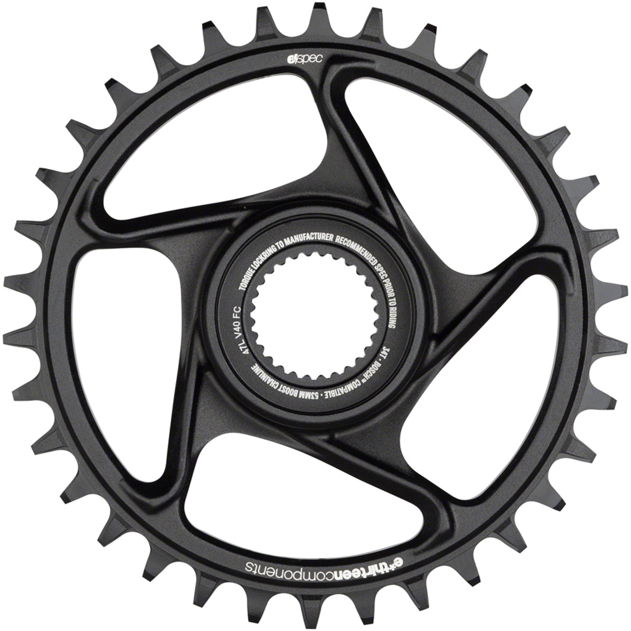 e*spec Aluminum Direct Mount Chainring 34t for Bosch CX Gen4, Black
