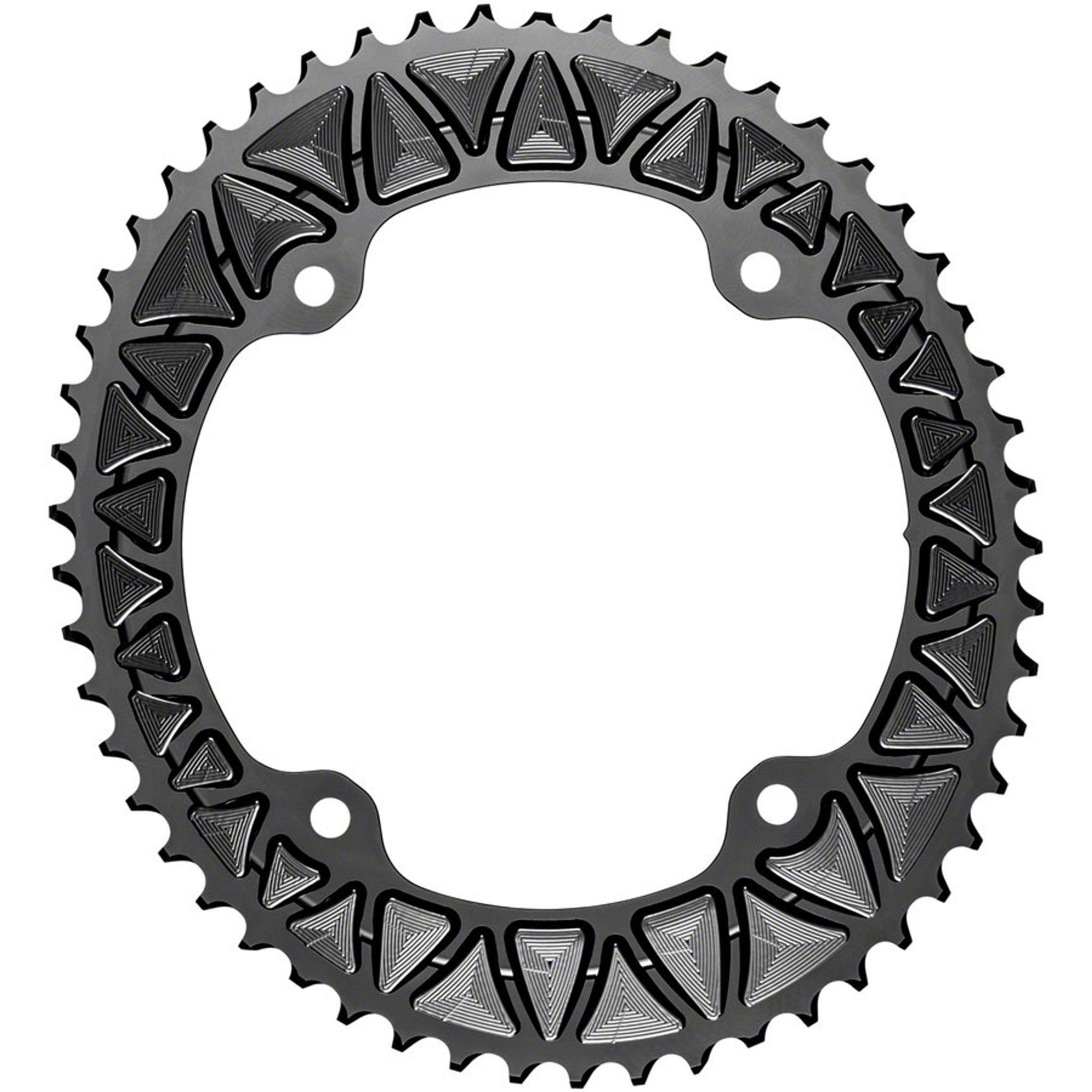 Premium Oval 145 BCD Road Outer Chainring for Campagnolo - 53t, 145 BCD, 4-Bolt, Black