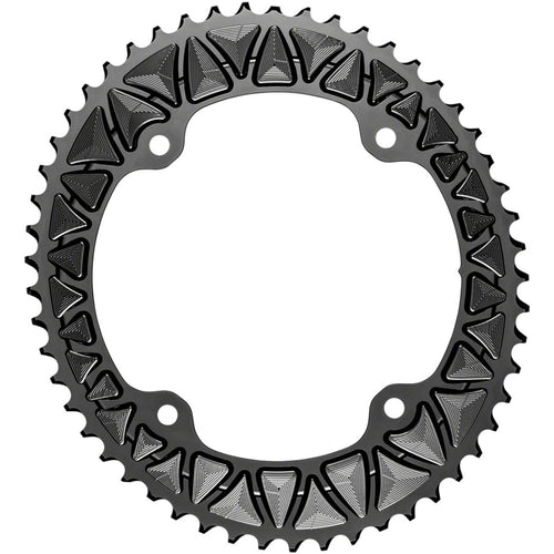 Premium Oval 145 BCD Road Outer Chainring for Campagnolo - 53t, 145 BCD, 4-Bolt, Black