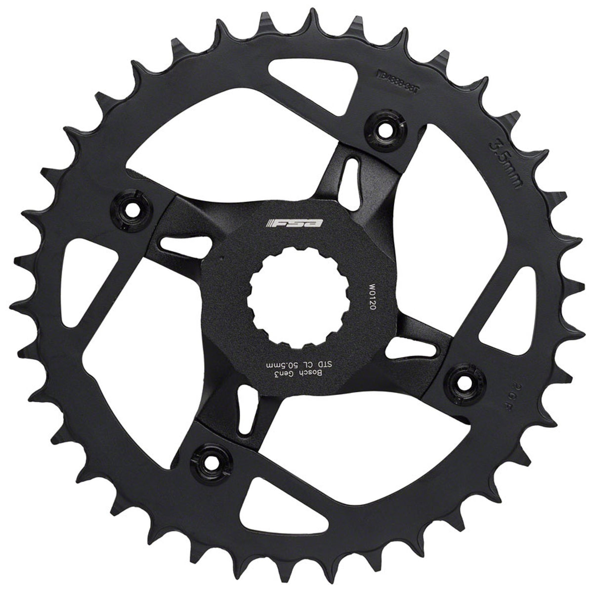 Replacement Chainring and Spider - eScout 2020+, 38T, Black