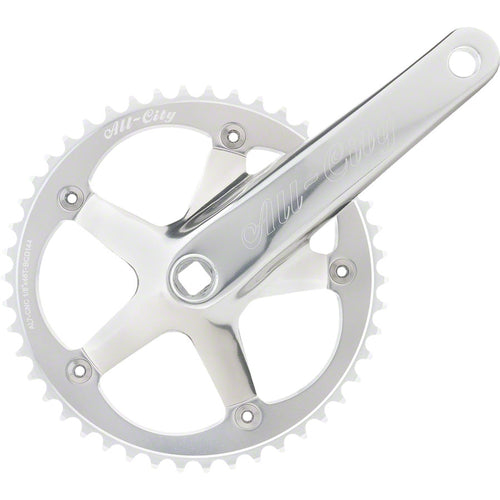 All-City 612 Track Crankset - 170mm, Single Speed, 46t, 144 BCD, Square Taper JIS Spindle Interface, Silver