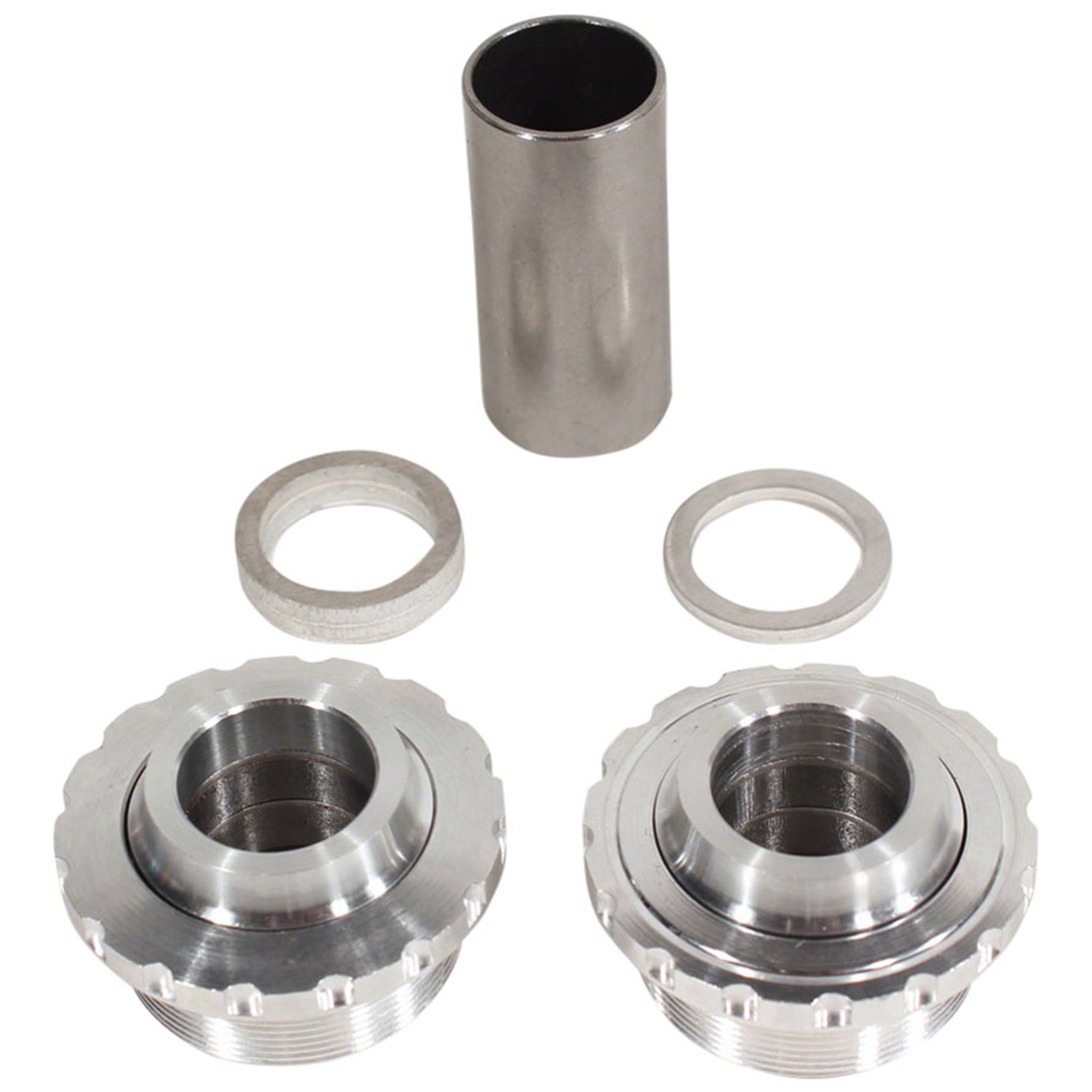 Euro, Internal Bearing Bottom Bracket - 19mm, Polished Silver, (No Spindle)