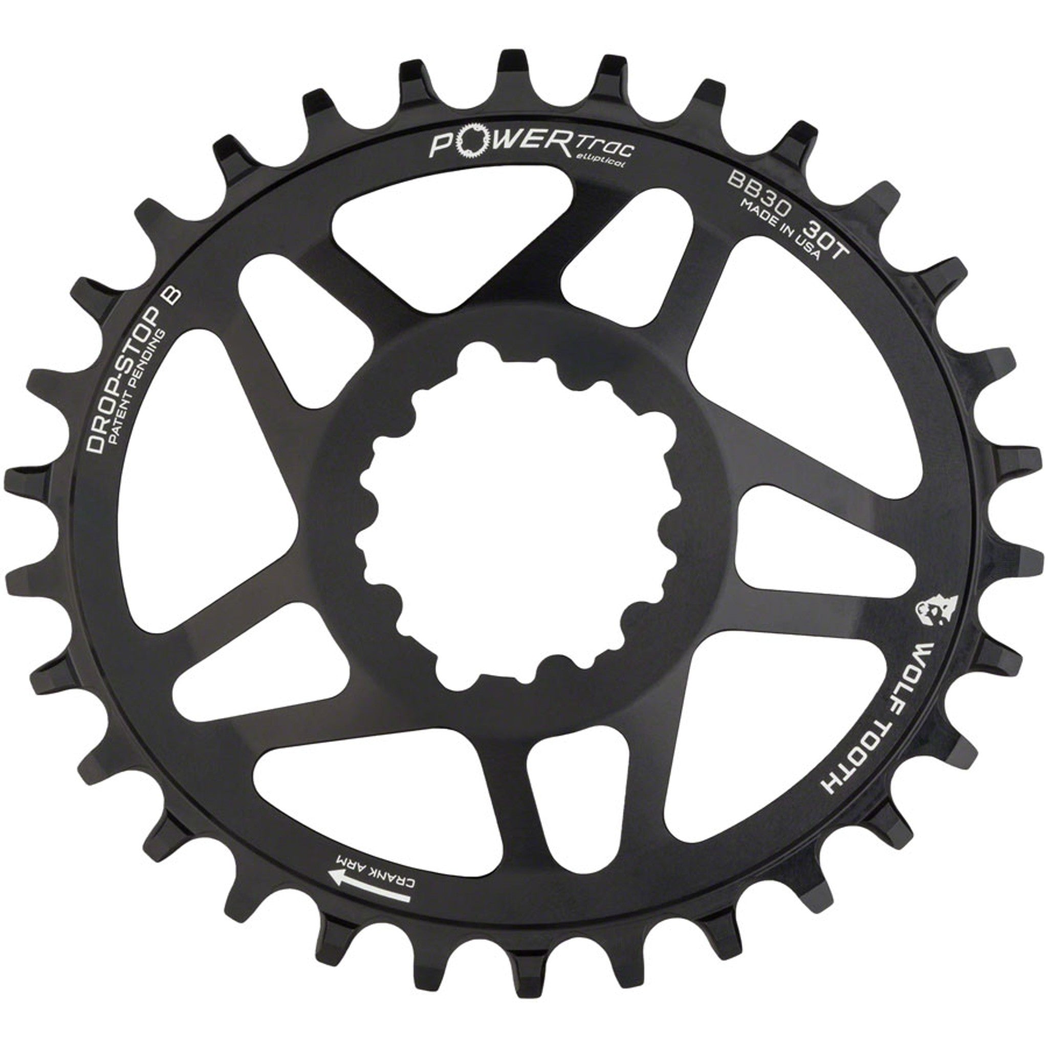 PowerTrac Elliptical SRAM 3-Bolt Direct Mount Chainrings